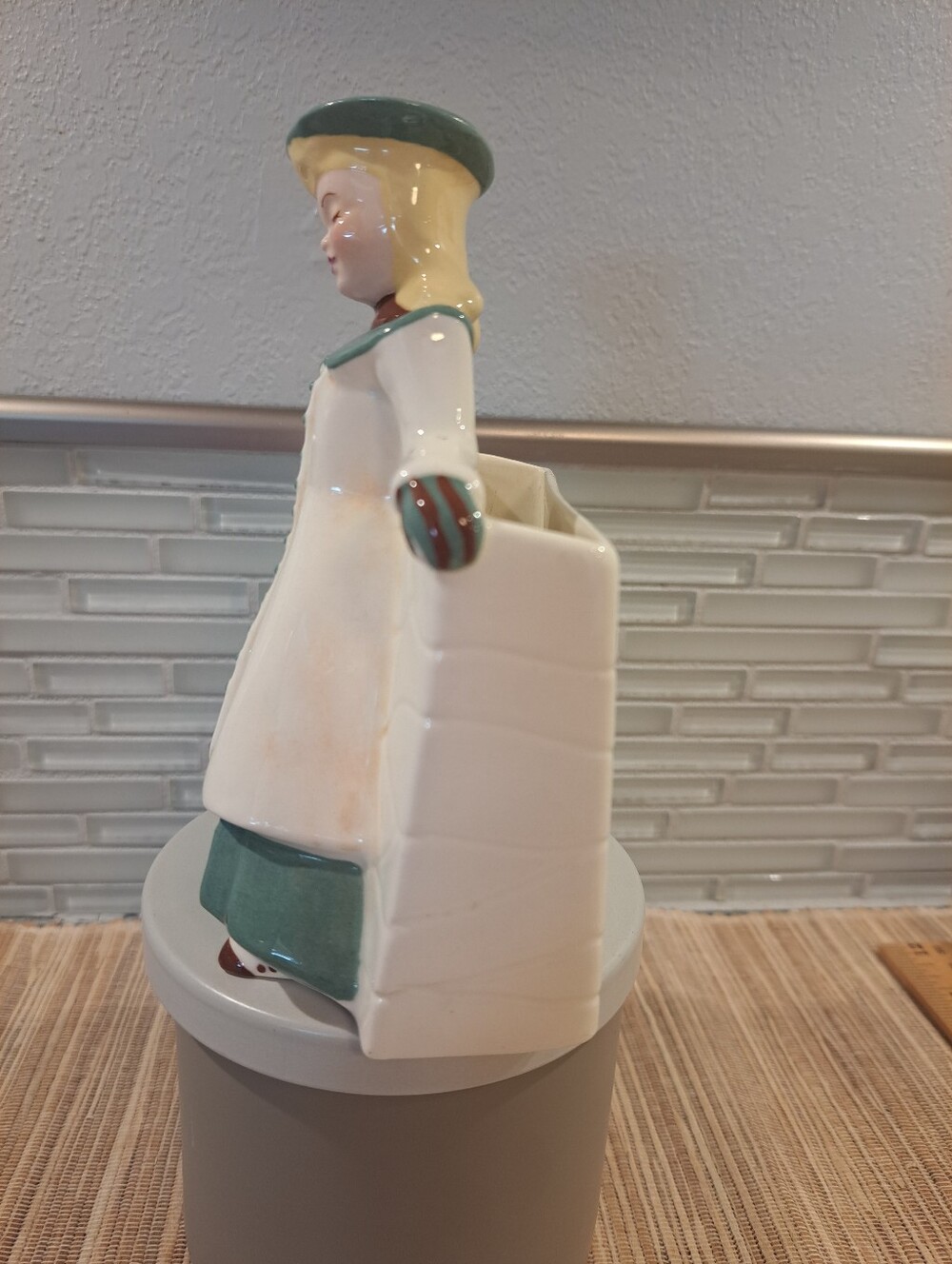 Vtg 1940's Florence Ceramics Pasadena California Lady Figurine Planter Vase - Picture 4 of 7